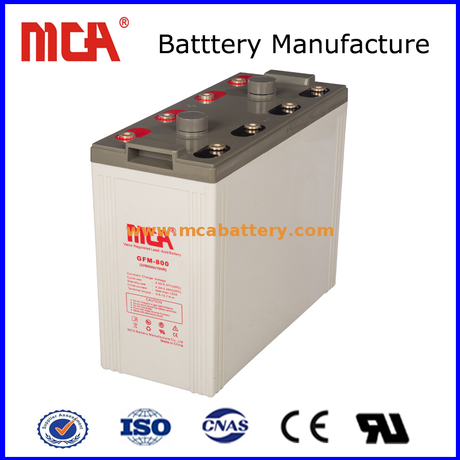 Bateria estacionária de armazenamento de ácido de chumbo 2V 800AH